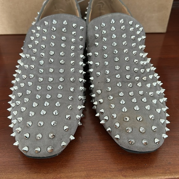 Christian Louboutin Gray Studded Men's Shoes - Picture 3 of 11
